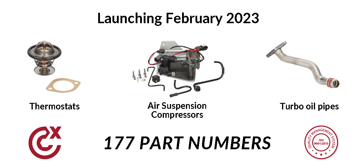 New family of air suspension compressors in the first launch of the year with 177 part numbers